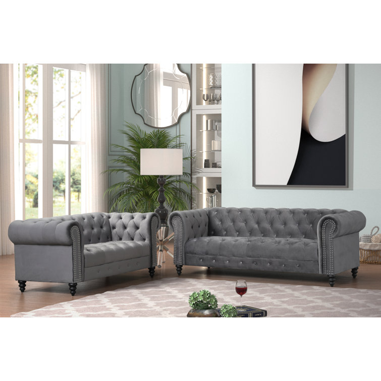House of Hampton® Kari 2 Piece Velvet Living Room Set & Reviews